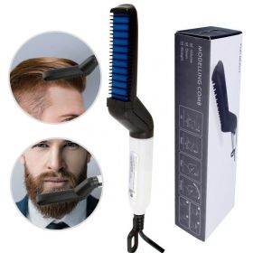 Hair Straightener Men Multifunctional Comb Curling Electric Brush Professional Hair Comb Brush Beard Straightener Hair Curler Fast Heating Stylin