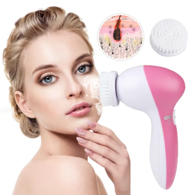 Waterproof Facial Cleansing Brush Face Spin Cleaning Brush Scrubber With 5 Brush Heads For Women