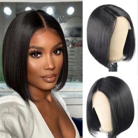 4X4 Transparent Lace Front Bob Feint No Glue Wearable Natural Human Hair Wig (Option: 14inch)