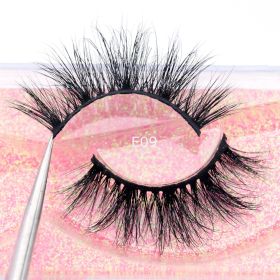Visofree Mink Eyelashes 3D Mink Lashes Thick HandMade Full Strip Lashes Cruelty Free Mink Lashes False Eyelashes Makeup M56 (Color: E09(Acrylic))