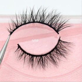 Visofree Mink Eyelashes 3D Mink Lashes Thick HandMade Full Strip Lashes Cruelty Free Mink Lashes False Eyelashes Makeup M56 (Color: M59(Acrylic))
