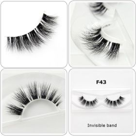 Visofree Mink Eyelashes 3D Mink Lashes Thick HandMade Full Strip Lashes Cruelty Free Mink Lashes False Eyelashes Makeup M56 (Color: F43(Acrylic))