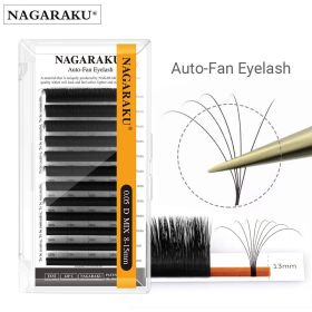 NAGARAKU Fast Shipping Easy Fan Auto Eyelash Extension Supplies Handing Making Fast Bloom Flowering Pre-bonded Lashes Volume (Curl: D, Thickness, Length: 0.03mm, 11mm)