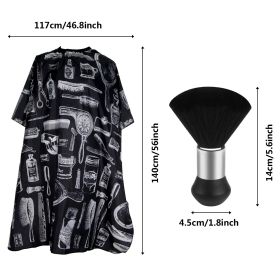 Hair Cutting Barber Cape With Neck Duster Brush Barber Brush Neck Strips Hair Combs Hair Clips, Professional Barber Accessories Cleaning Supplies (Option: W13767231)